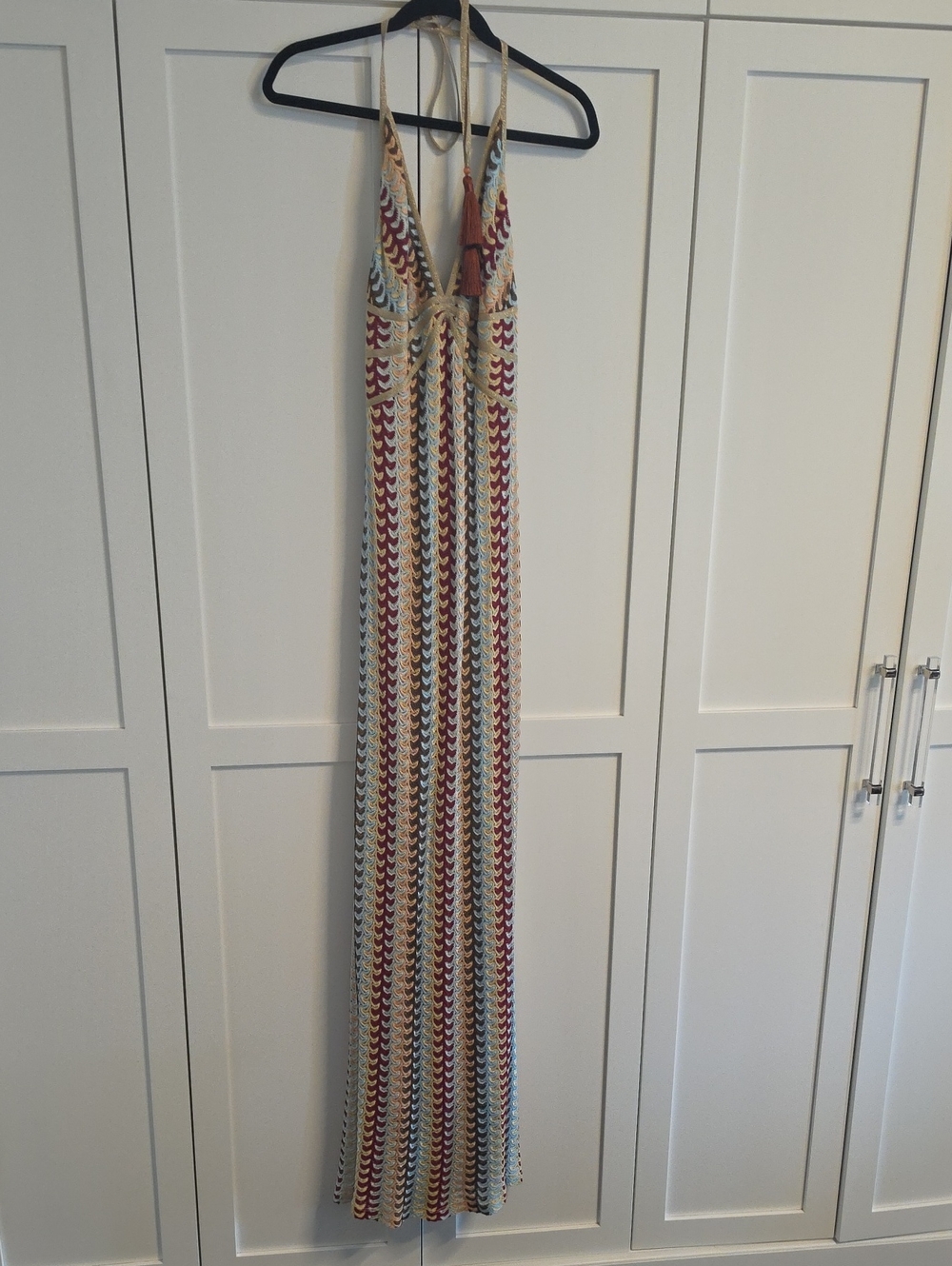 Alexis Multi-Color Stripe Halter One-Piece Maxi Dress